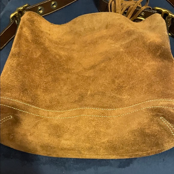 Vintage Coach Tan Suede Crossbody Bag - Picture 6 of 6